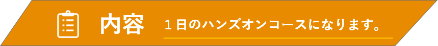 内容-１日のハンズオンコースになります。