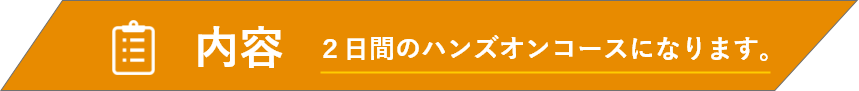 内容-2日間のハンズオンコースになります。