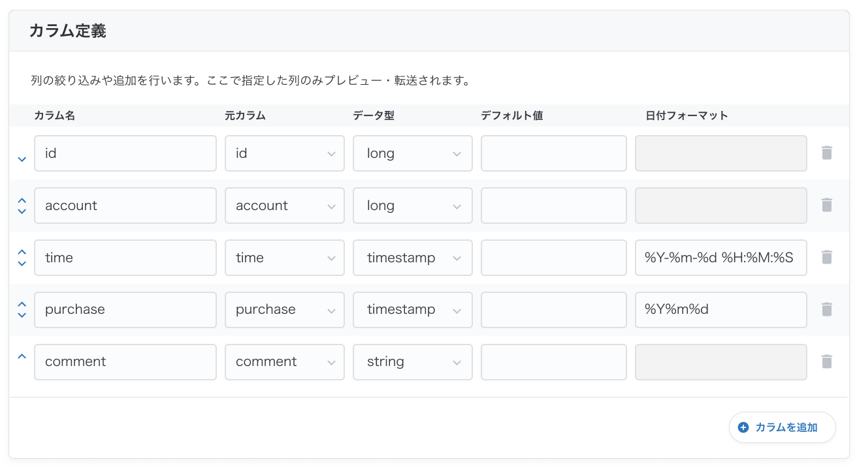 データ転送対象ファイルの形式・スキーマを自動推論