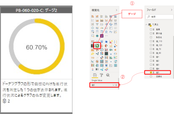Power BIでゲージ2を作成する手順