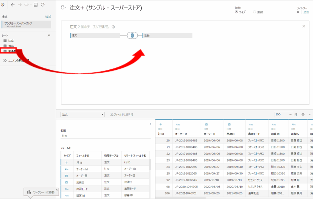 Tableau Viz Tips・小技10「データソースで複数のテーブルを関連付けする方法(結合)」